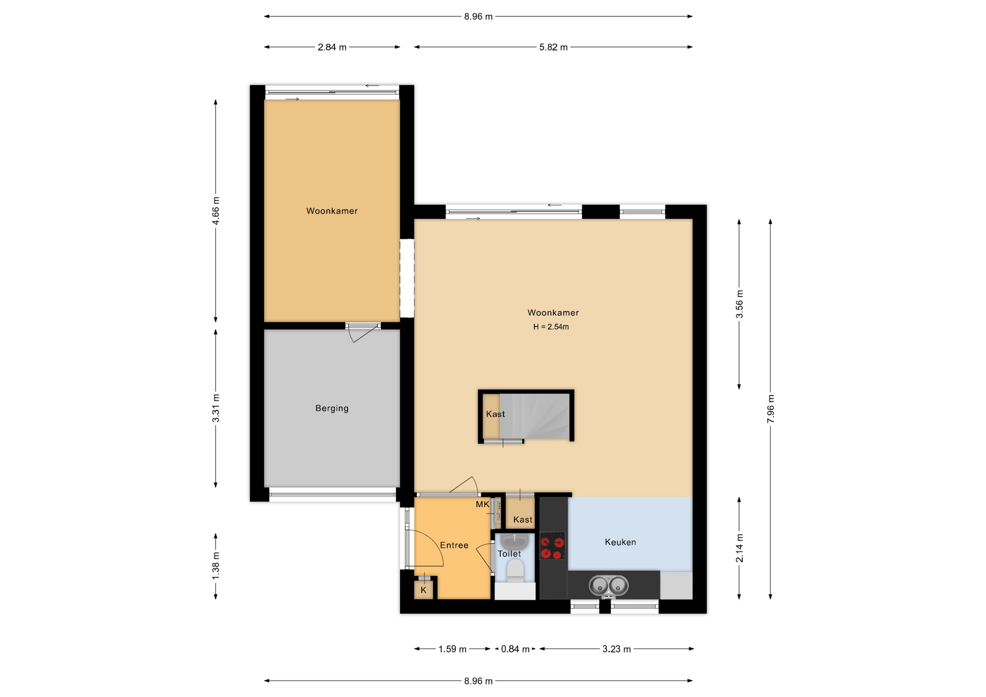 Bongerd 190 - 8212 BK - lelystad-plattegrond-1